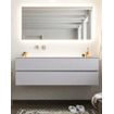 Mondiaz VICA ensemble de meuble de salle de bain - 150cm - meuble sous-vasque cale - 2 tiroirs - lavabo moon gauche - sans trou de robinet - miroir LED - version XL 60cm de haut SW1097790