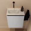 MONDIAZ TURE-DLUX Meuble toilette - 40cm - Plata - EDEN - vasque Opalo - position gauche - sans trou de robinet SW1104490