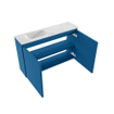 MONDIAZ TURE-DLUX Meuble toilette - 80cm - Jeans - EDEN - vasque Opalo - position gauche - 1 trou de robinet SW1104342