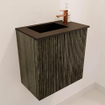 Mondiaz JOYA 40cm meuble de toilette - couleur Shadow - Vasque FAYE position Gauche 1 trou de robinet couleur Urban. SW1421490