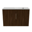 Mondiaz JOYA-DLUX 60cm meuble de toilette - couleur Walnut - Vasque FAYE position Droite Sans trou de robinet couleur Opalo. SW1422531