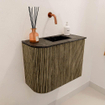 Mondiaz JOYA-DLUX Meuble de salle de bains - 51,6cm - arrondi gauche couleur Dusk - Vasque FAYE position Droite Sans trou de robinet couleur Lava SW1423270