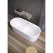 Riho Modesty vrijstaand bad - 170x76cm - Sparkle - met chromen badvuller - acryl wit hoogglans SW547903