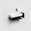 Clou Mini Wash Me Open Kast - 53x19x17.5cm - links - met handdoekhouder - zwart SW928523