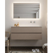 Mondiaz VICA ensemble de meuble de salle de bain - 120cm - meuble sous-vasque fumée - 2 tiroirs - lavabo lune droite - sans trou de robinet XL version 60cm haut SW1089751