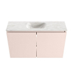 MONDIAZ TURE-DLUX Meuble WC 80cm Rosee. Lavabo EDEN Ostra position milieu. Sans trou de robinet. SW1105025