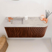 Mondiaz JOYA-DLUX 81.6cm toiletmeubel - ronding rechts kleur Ruby - Wastafel FAYE positie Links 1 kraangat kleur Glace. SW1423591