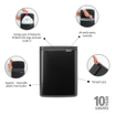 Brabantia Bo Poubelle à déchets - 12 litres - seau intérieur en plastique - noir mat SW1026535