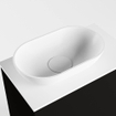 Mondiaz Fowy Meuble de toilette - 40x50x23cm - urban mat - 1 trou de robinet - lavabo à gauche - 1 porte - solid surface - plan MDF - lavabo : Blanc / Noir SW760831