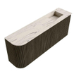Mondiaz JOYA-DLUX Meuble de salle de bains 101.6cm - arrondi gauche couleur Shadow - Vasque FAYE position Droite 1 trou de robinet couleur Nata SW1424990