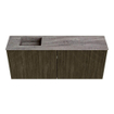 Mondiaz JOYA-DLUX 100cm meuble de salle de bains - couleur Shadow - Vasque FAYE position Gauche Sans trou de robinet couleur Oza. SW1425047