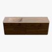 Mondiaz CIRO-DLUX Badkamermeubelset - 160x45x50cm - Solid surface wastafel Saba - 1 wasbak Links - 1 kraangat - 4 lades - Walnut SW1530706
