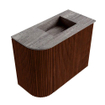 Mondiaz JOYA-DLUX 51.6cm toiletmeubel - ronding links kleur Ruby - Wastafel FAYE positie Rechts Zonder kraangat kleur Oza. SW1425527