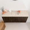 Mondiaz JOYA-DLUX Meuble de salle de bains 80cm - couleur Walnut - Vasque FAYE position Milieu 1 trou de robinet couleur Frappe SW1422278