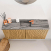 Mondiaz JOYA-DLUX 90cm toiletmeubel - kleur Oak - Wastafel FAYE positie Midden 1 kraangat kleur Sombra. SW1424253