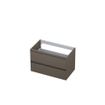 INK Wastafelonderkast - 80x45x52cm - 2 lades - greeploos - MDF lak - Mat taupe SW157924