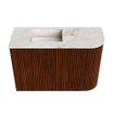 Mondiaz JOYA-DLUX Meuble de toilette 61,6cm - arrondi droit couleur Ruby - Lavabo FAYE position Gauche Sans trou de robinet couleur Frappe SW1423492