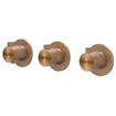 IVY Tribe Partie de finition - pour thermostat encastrable - 3 robinets d'arrêt - symétrie - rosaces rondes - inox 316 - Cuivre mat brossé PVD SW1030946