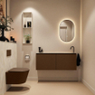 MONDIAZ TURE-DLUX Meuble toilette - 120cm - Rust - EDEN - vasque Ostra - position droite - 1 trou de robinet SW1105082