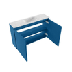 MONDIAZ TURE-DLUX Meuble toilette - 80cm - Jeans - EDEN - vasque Opalo - position centrale - sans trou de robinet SW1104364