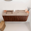 Mondiaz JOYA-DLUX 91.6cm toiletmeubel - ronding rechts kleur Ruby - Wastafel FAYE positie Links 1 kraangat kleur Arena. SW1425300