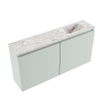 MONDIAZ TURE-DLUX Meuble toilette - 100cm - Greey - EDEN - vasque Glace - position droite - sans trou de robinet SW1103292