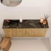 Mondiaz JOYA-DLUX 100cm toiletmeubel - kleur Oak - Wastafel FAYE positie Links 1 kraangat kleur Lava. SW1422066