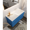 Mondiaz VICA ensemble de meuble de salle de bain - 100cm - meuble sous-vasque jeans - 2 tiroirs - lavabo cloud droite - 1 trou de robinet - miroir LED - version XL 60cm de haut SW1098270