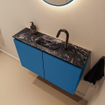 MONDIAZ TURE-DLUX Meuble toilette - 80cm - Jeans - EDEN - vasque Lava - position centrale - 1 trou de robinet SW1103837