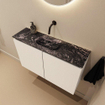MONDIAZ TURE-DLUX Meuble toilette - 80cm - Talc - EDEN - vasque Lava - position centrale - sans trou de robinet SW1103621