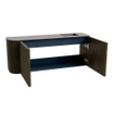 Mondiaz JOYA-DLUX Meuble de salle de bains 101.6cm - arrondi gauche couleur Shadow - Vasque FAYE position Droite Sans trou de robinet couleur Oza SW1425082