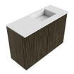 Mondiaz JOYA 60cm meuble de salle de bains - couleur Shadow - Lavabo FAYE position Droite Sans trou de robinet couleur Talc. SW1421396