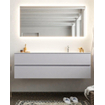 Mondiaz VICA ensemble de meuble de salle de bain - 150cm - meuble sous-vasque cale - 2 tiroirs - lavabo cloud droite - 1 trou de robinet - miroir LED - version XL 60cm haut SW1097849