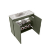 MONDIAZ TURE-DLUX Meuble WC 60cm Army. Lavabo EDEN Glace position gauche. Avec 1 trou de robinet. SW1103154