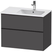 Duravit D-neo Meuble sous vasque 81x46.2x62.5cm 2 tiroirs Graphite mat SW640834