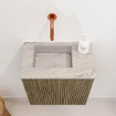 Mondiaz JOYA-DLUX 40cm toiletmeubel - kleur Dusk - Wastafel FAYE positie Links Zonder kraangat kleur Glace. SW1423124