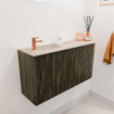 Mondiaz JOYA-DLUX Meuble de salle de bains 81.6cm - arrondi droit couleur Shadow - Vasque FAYE position Gauche 1 trou de robinet couleur Frappe. SW1422728