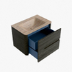 Mondiaz CIRO-DLUX Meuble de salle de bains - 70x45x50cm - lavabo solid surface Saba - 1 vasque au milieu - 1 trou de robinet - 2 tiroirs - Shadow SW1532681
