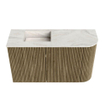 Mondiaz JOYA-DLUX Meuble de salle de bains 71,6cm - arrondi droit couleur Dusk - Vasque FAYE position Gauche Sans trou de robinet couleur Ostra SW1423404