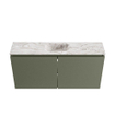 MONDIAZ TURE-DLUX Meuble toilette - 100cm - Army - EDEN - vasque Glace - position centrale - sans trou de robinet SW1103156