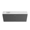 MONDIAZ TURE-DLUX meuble de toilettes 120cm Dark Grey. EDEN lavabo Opalo position gauche. Avec 1 trou de robinet. SW1104274