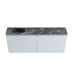 MONDIAZ TURE-DLUX Meuble de toilettes 120 cm Clay. Lavabo EDEN Lava position gauche. Avec 1 trou de robinet. SW1103785