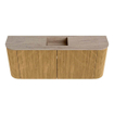 Mondiaz JOYA-DLUX 103.2cm toiletmeubel - ronding links en rechts kleur Oak - Wastafel FAYE positie Midden 1 kraangat kleur Saba. SW1424222