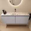 MONDIAZ TURE-DLUX meuble WC 120 cm Plata. EDEN lavabo Glace position milieu. Sans trou de robinet. SW1103446
