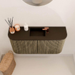 Mondiaz JOYA Meuble de salle de bains 83,2cm - arrondis gauche et droite couleur Dusk - Vasque FAYE position Milieu 1 trou de robinet couleur Urban SW1421698