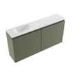 MONDIAZ TURE-DLUX Meuble WC 100cm Army. Lavabo EDEN Opalo position gauche. Avec 1 trou de robinet. SW1104207