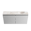 MONDIAZ TURE-DLUX Meuble de toilette 100cm Plata. EDEN lavabo Frappe position droite. Avec 1 trou de robinet. SW1102988