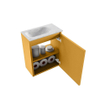 MONDIAZ TURE-DLUX meuble de toilettes 40cm Ocher. EDEN lavabo Opalo position gauche. Sans trou de robinet. SW1104398