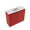 MONDIAZ TURE-DLUX Meuble toilette - 60cm - Fire - EDEN - vasque Glace - position centrale - sans trou de robinet SW1103265