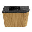 Mondiaz JOYA-DLUX 51.6cm toiletmeubel - ronding rechts kleur Oak - Wastafel FAYE positie Links Zonder kraangat kleur Lava. SW1426201